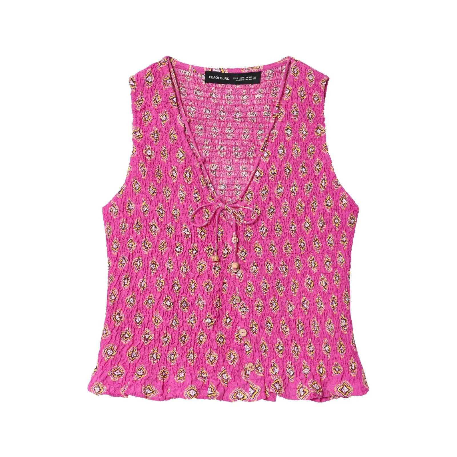 Conjunto Essence – Top Estampado em Favo & Saia Midi de Cintura Alta