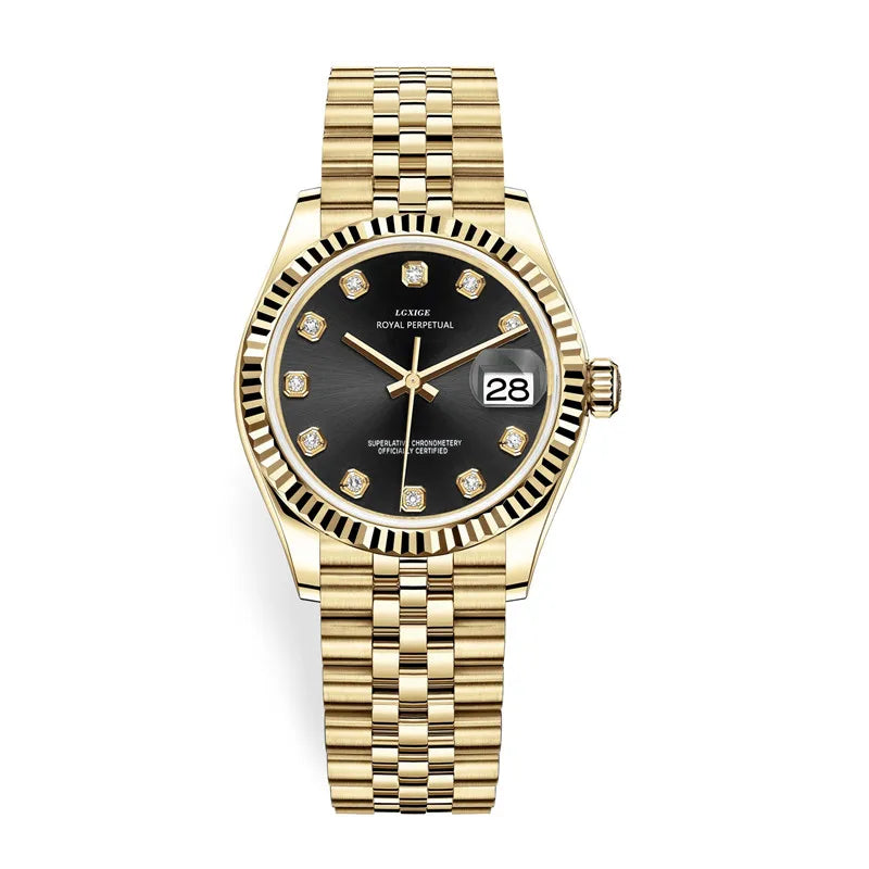 Relógio Feminino – Luxo Fashion, Quartzo, Aço, Com Strass