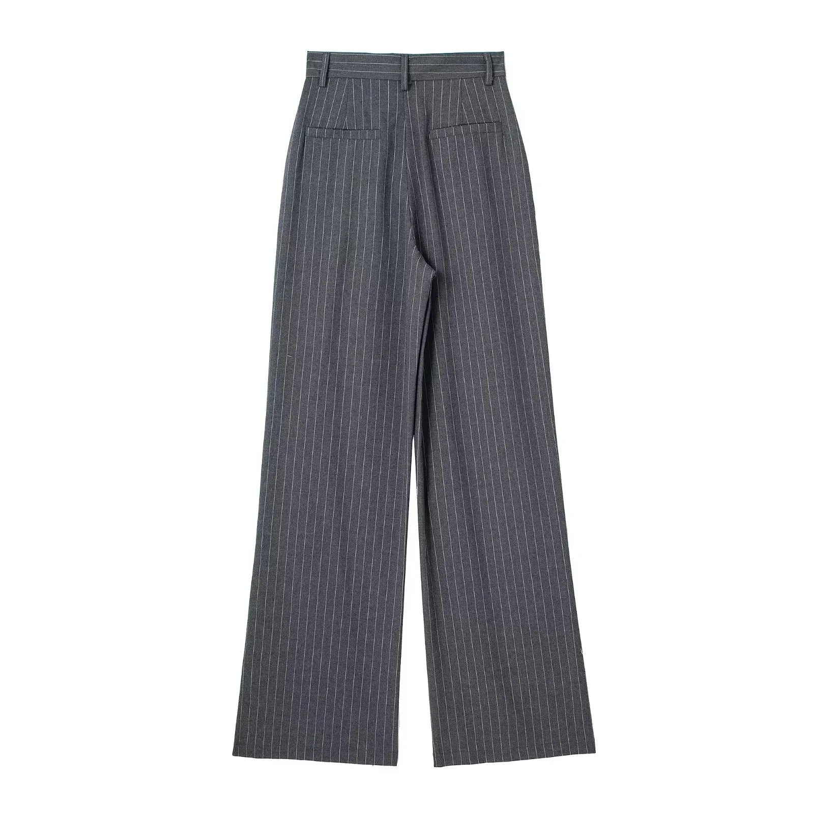 Calça de Alfaiataria Listrada – Cintura Alta e Silhueta Wide Leg Elegante