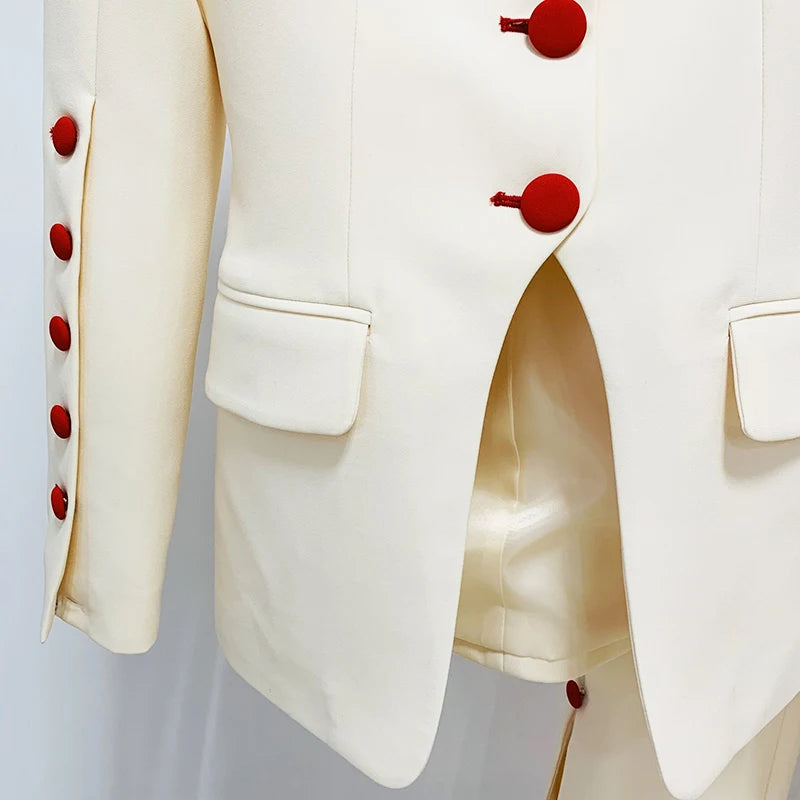 Conjunto Alfaiataria com detalhe botões elegante