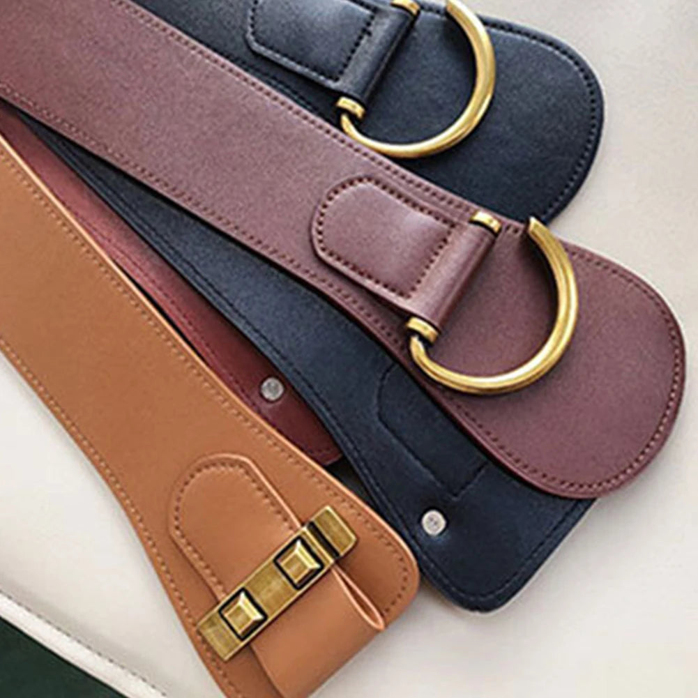 Cinto Feminino de Couro com Fivela Dourada – Estilo e Sofisticação