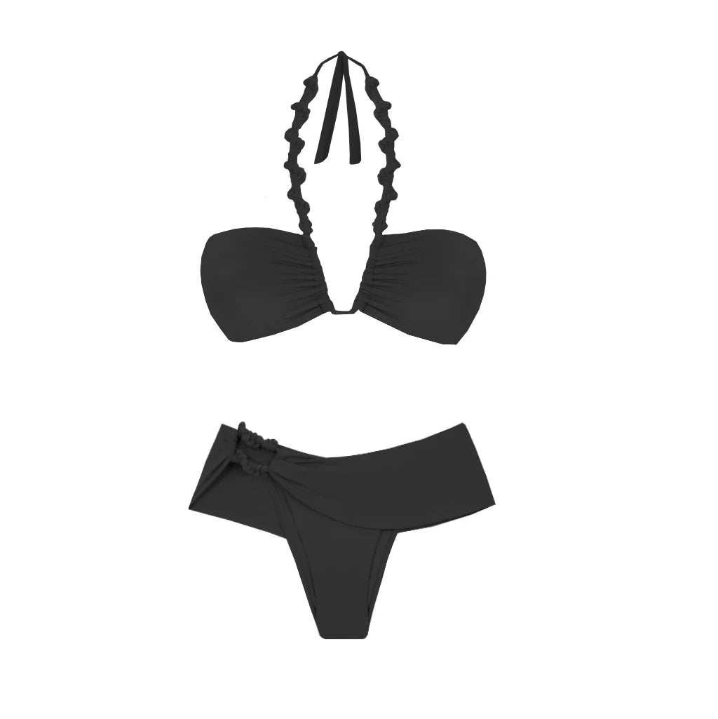 Conjunto Biquíni com Saia Longa Listrada