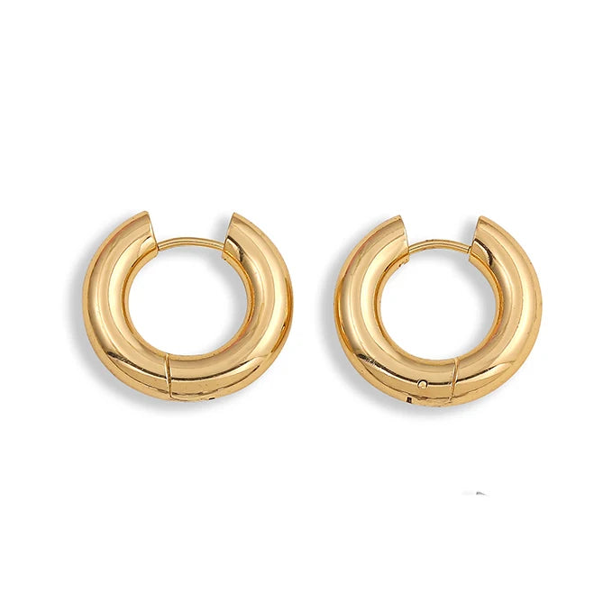 Brincos de Argola – Aço Inoxidável Banhado a Ouro