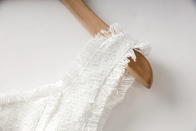 Vestido tweed tecido de luxo qualidade