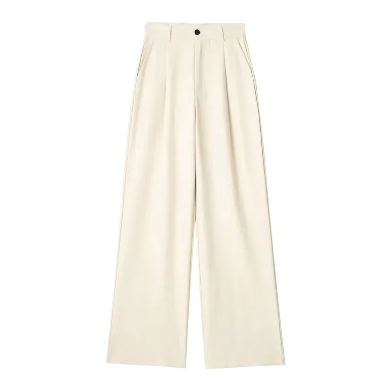 Calça de Alfaiataria Listrada – Cintura Alta e Silhueta Wide Leg Elegante
