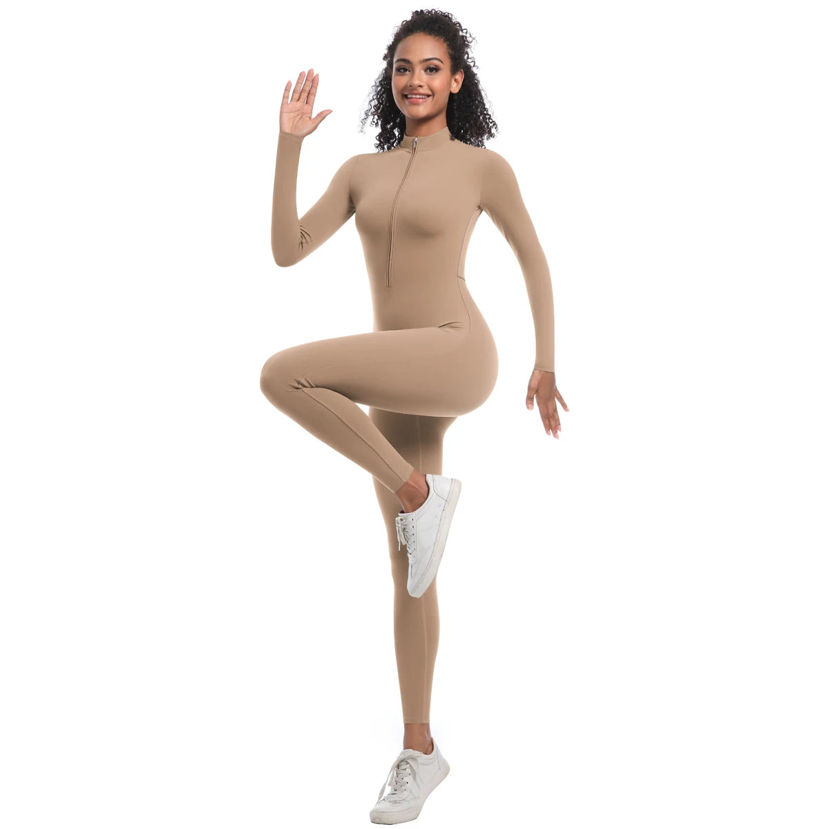 Macacão Fitness Feminino com Zíper Frontal – Modelagem Anatômica e Performance Elegante