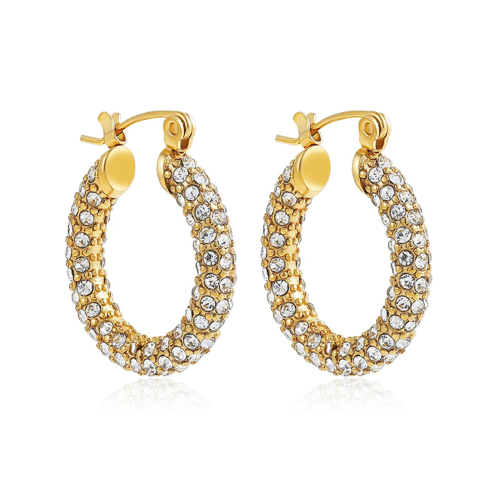 Brincos de Argola – Aço Inoxidável Banhado a Ouro