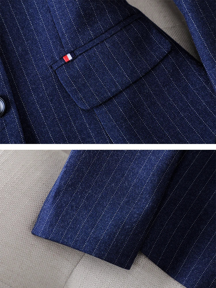 Conjunto Blazer Alongado Com Risca Giz