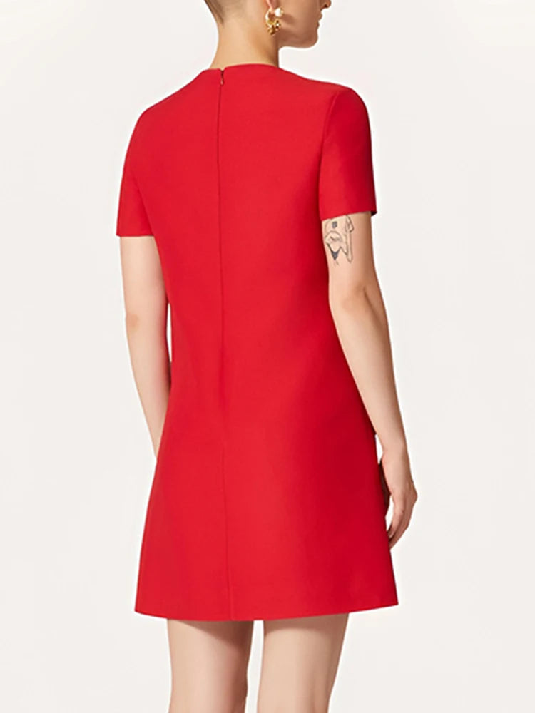 Vestido Com flores Bolso - Luxo