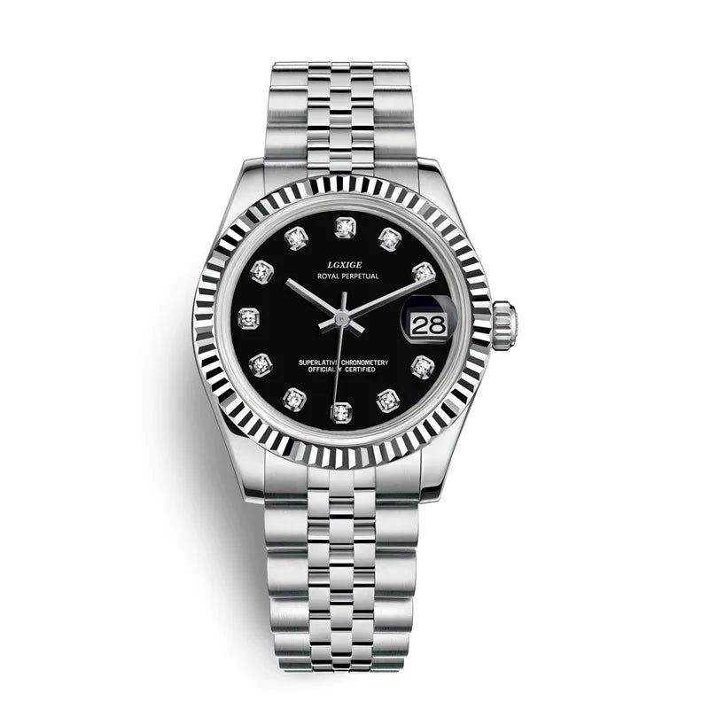 Relógio Feminino – Luxo Fashion, Quartzo, Aço, Com Strass