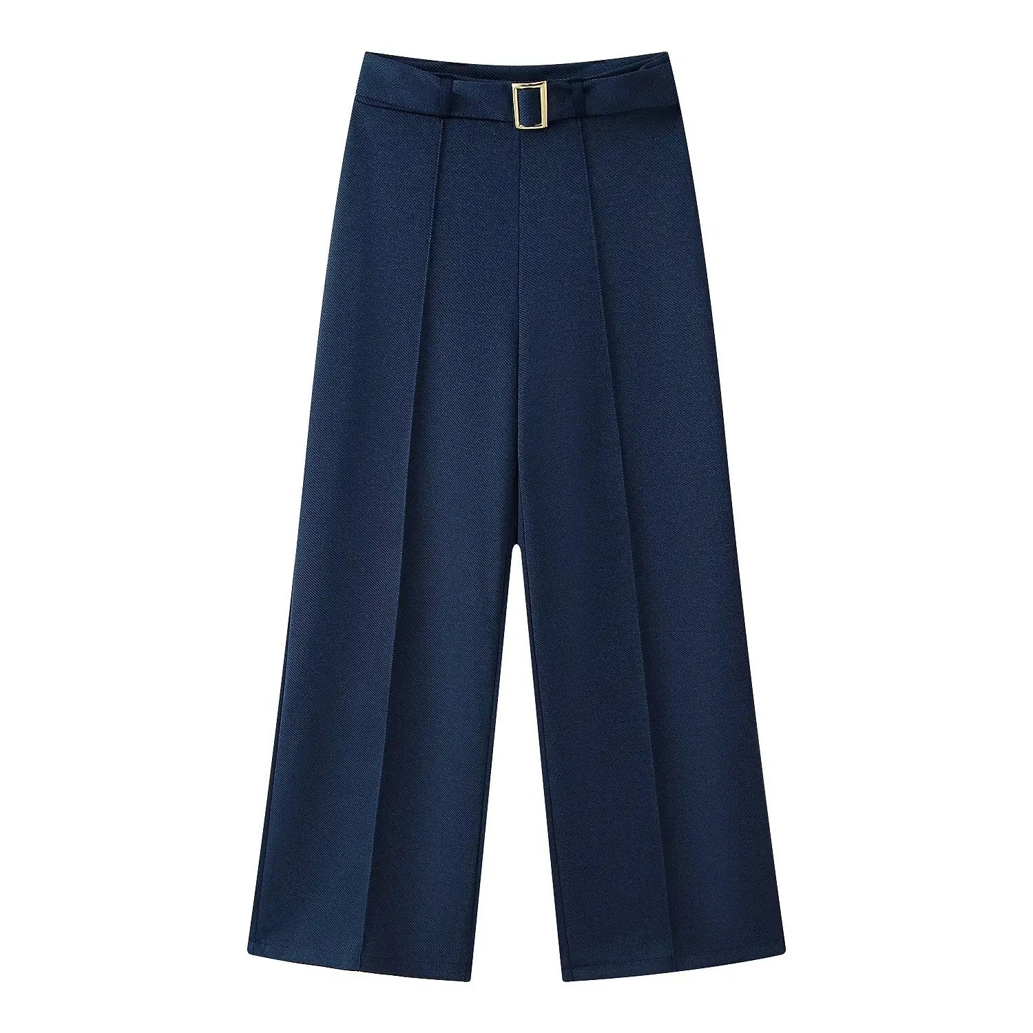 Conjunto Alfaiataria Linéa Classique - Top Curto com Botões & Calça Flare de Cintura Média