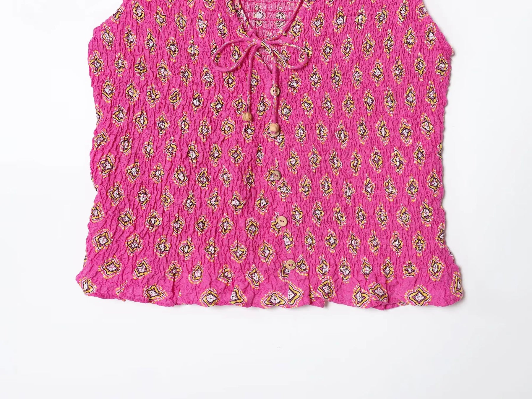 Conjunto Essence – Top Estampado em Favo & Saia Midi de Cintura Alta