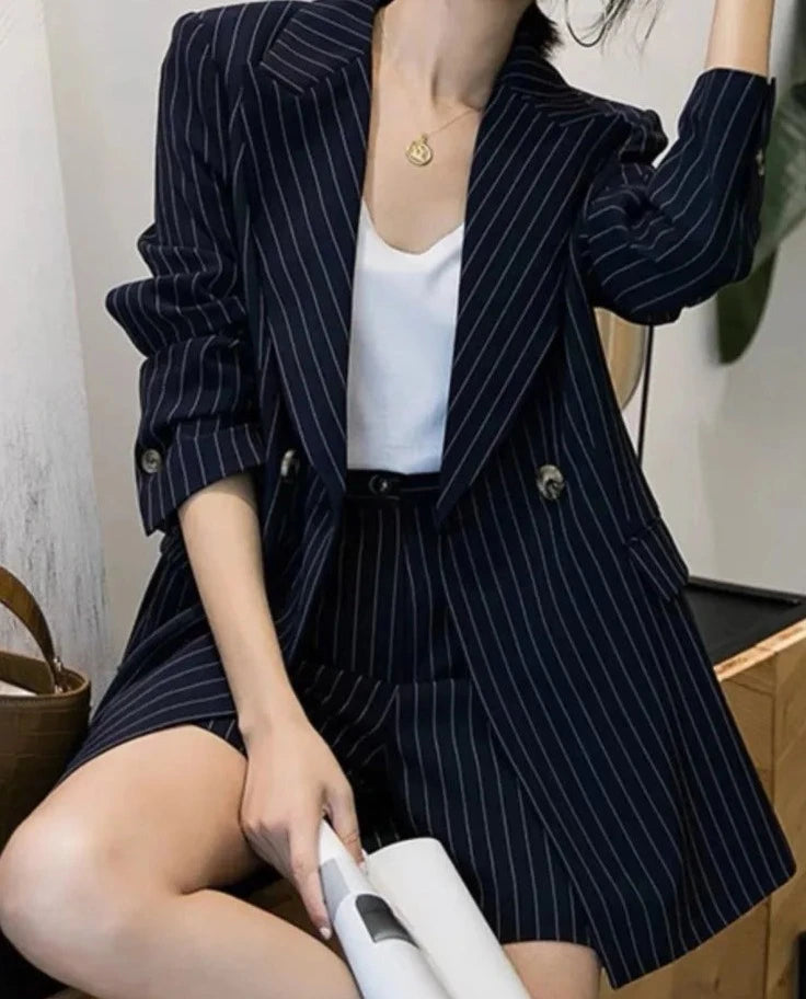 Conjunto Bermuda Risca Giz -  Alfaiataria