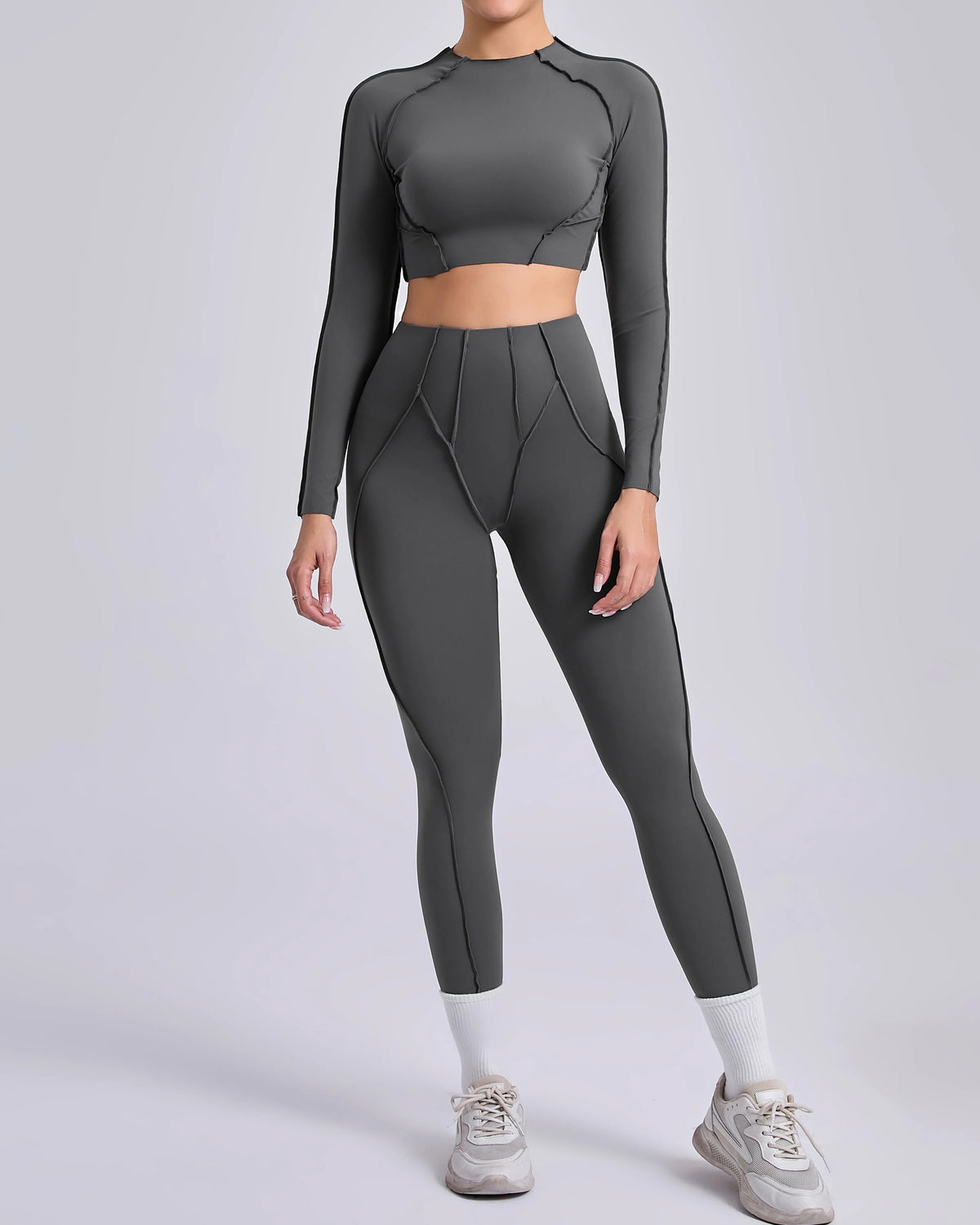 Conjunto Fitness Feminino – Legging + Blusa Manga Longa | Conforto, Elasticidade e Performance