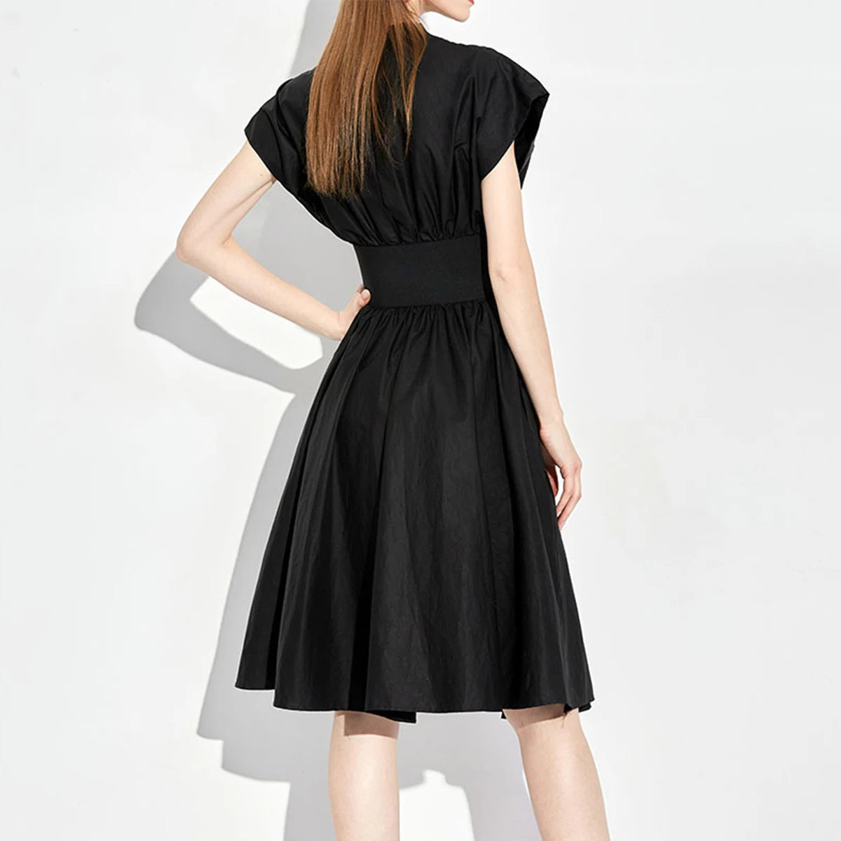 CHCH - Vestido Longo Sem Mangas de Cintura Alta