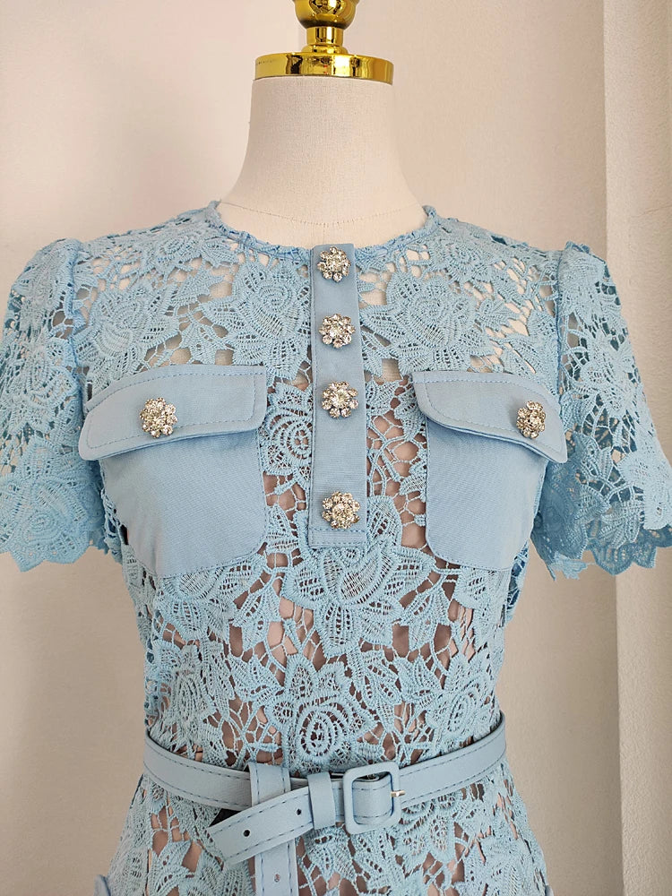 Vestido Renda Luxo - com cinto