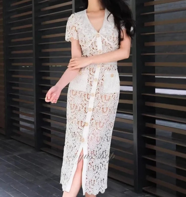 Vestido Sofisticado Renda - Luxo