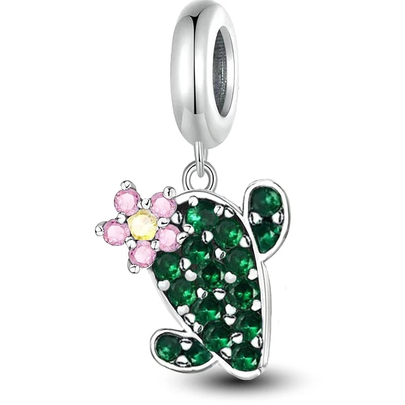 Berloque de Prata 925 – Coração, Flor, Trevo e Tartaruga