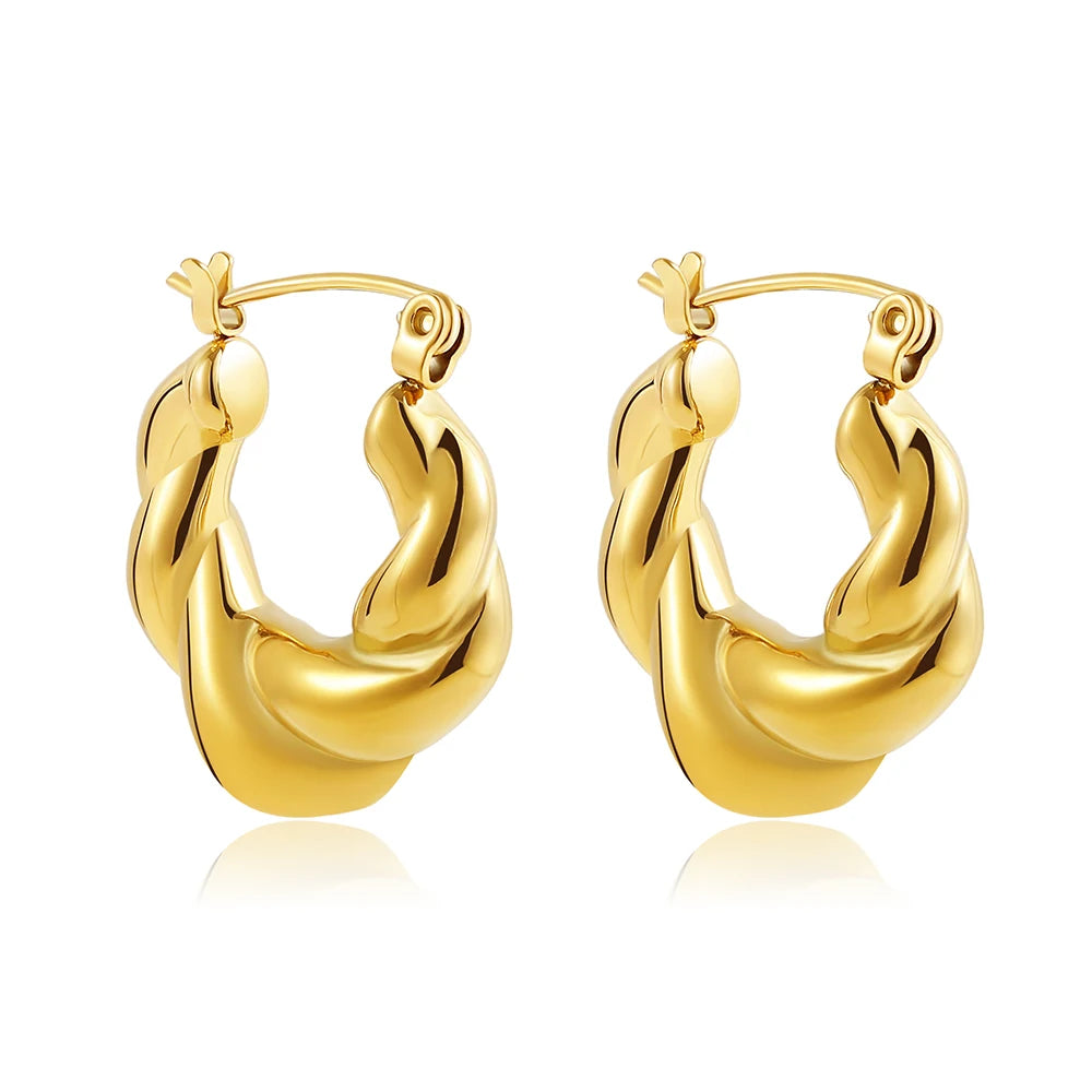 Brincos de Argola – Aço Inoxidável Banhado a Ouro