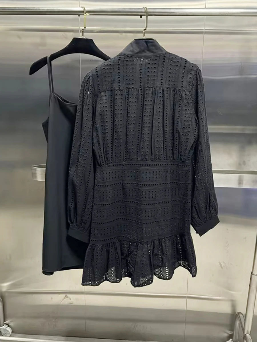 Vestido Curto  e Manga Bufante – Sofisticação Moderna com Toque Romântico