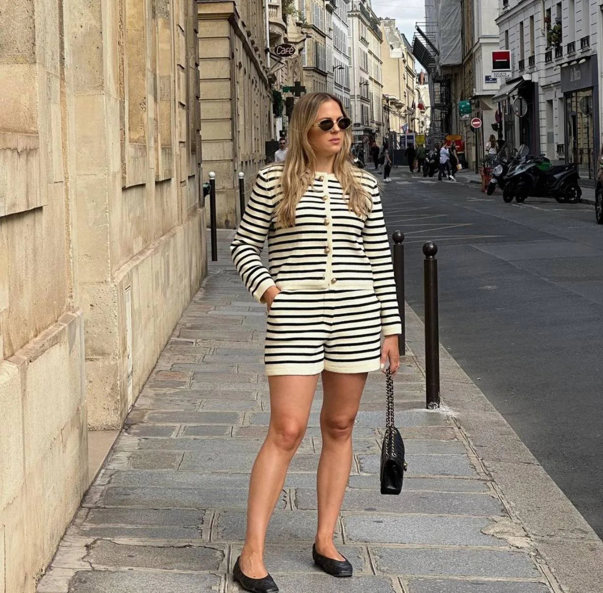 Conjunto Cardigan e shots Tricô - elegante e Sofisticado