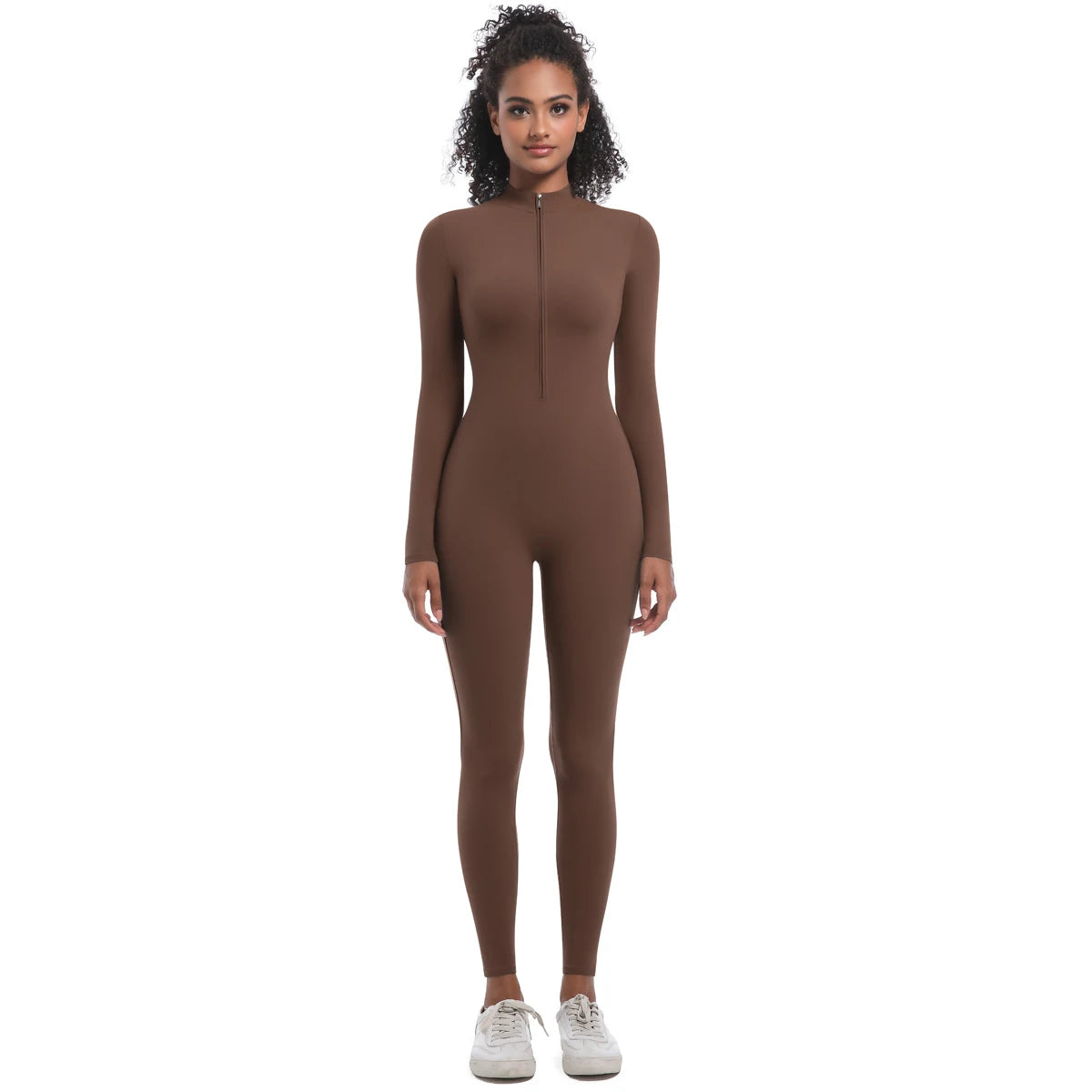 Macacão Fitness Feminino com Zíper Frontal – Modelagem Anatômica e Performance Elegante