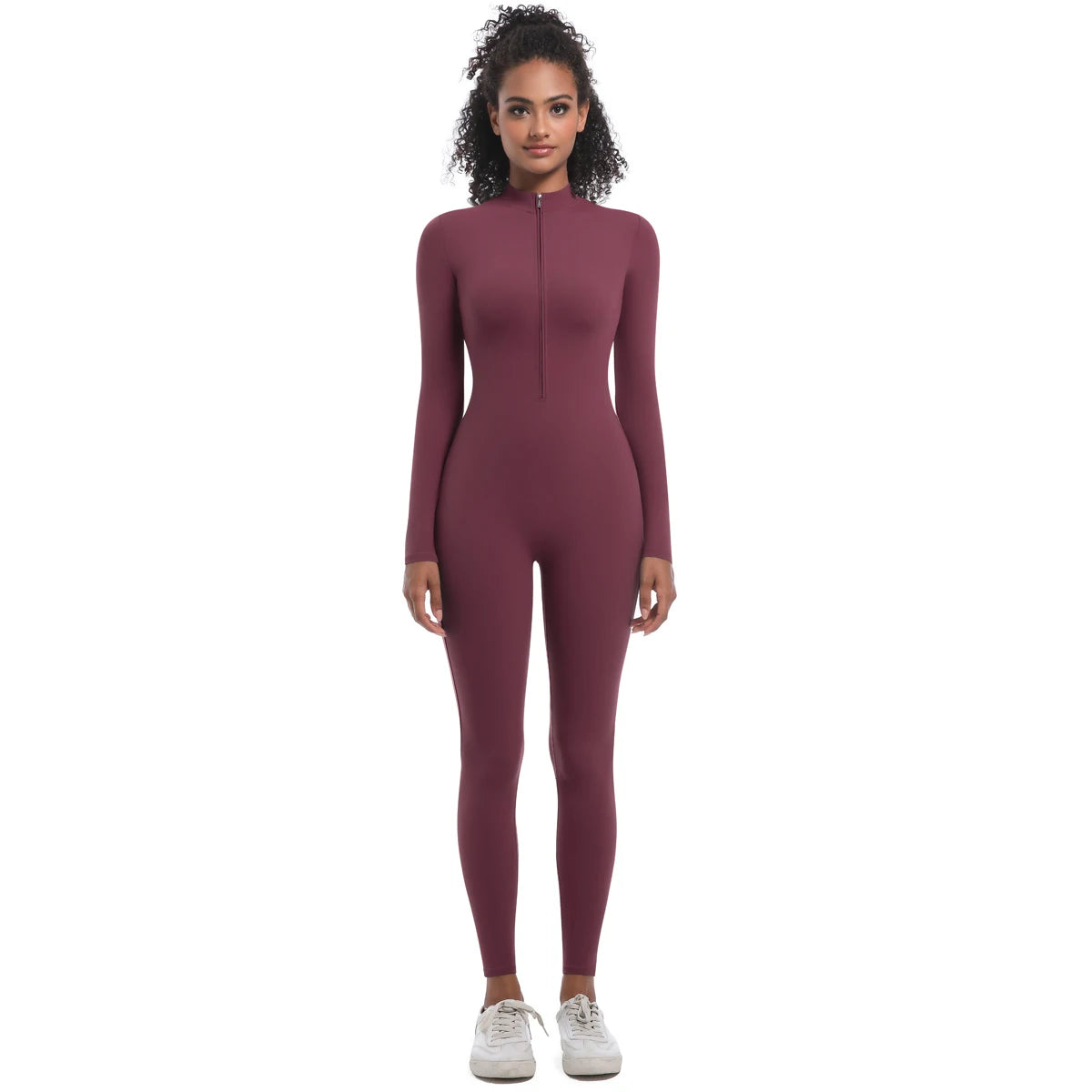 Macacão Fitness Feminino com Zíper Frontal – Modelagem Anatômica e Performance Elegante