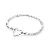 Pulseira de Prata 925 com Coração, Lua, Flor e Borboleta