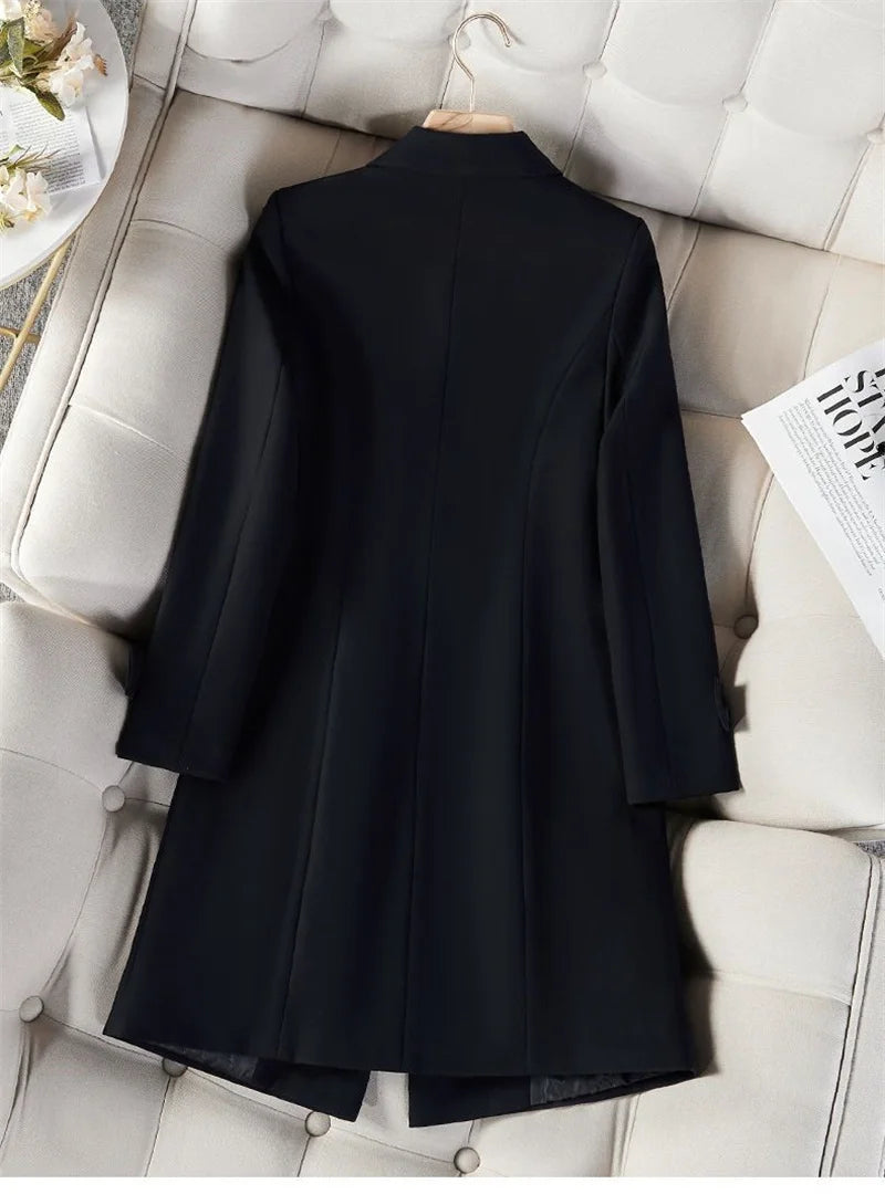 Sobretudo Botão Duplo Com bolsos