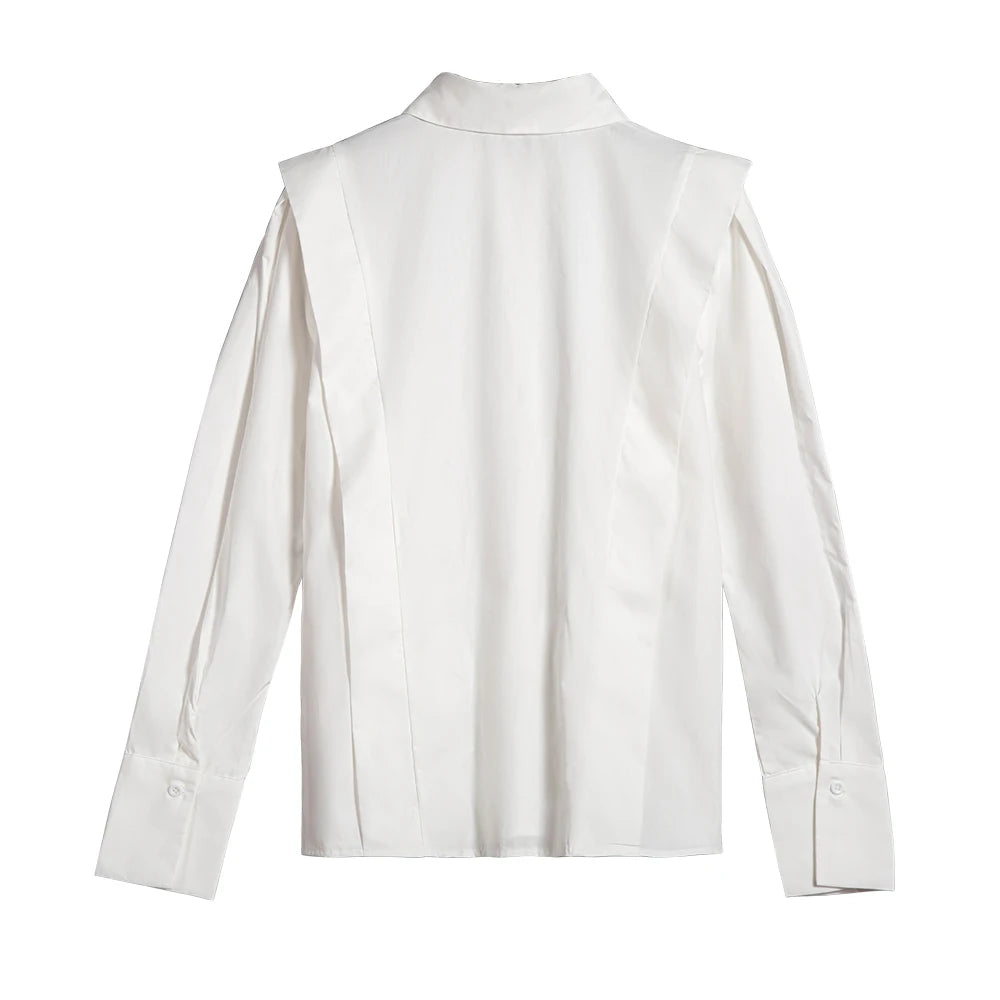 Blusa CHCH Elegante – Gola Clássica e Babados