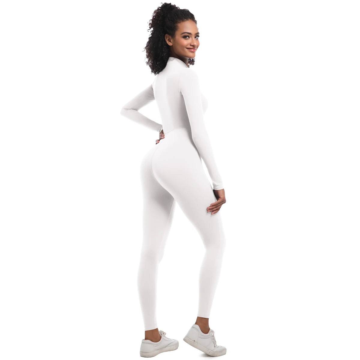 Macacão Fitness Feminino com Zíper Frontal – Modelagem Anatômica e Performance Elegante