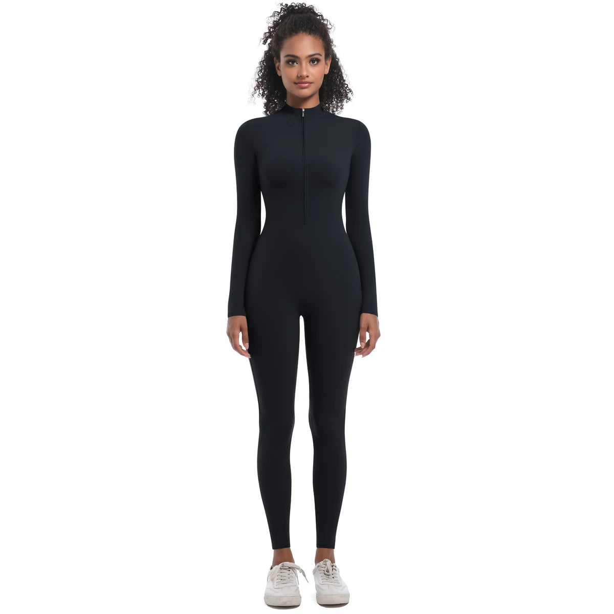Macacão Fitness Feminino com Zíper Frontal – Modelagem Anatômica e Performance Elegante