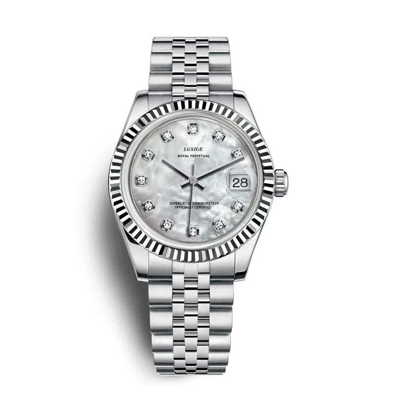 Relógio Feminino – Luxo Fashion, Quartzo, Aço, Com Strass