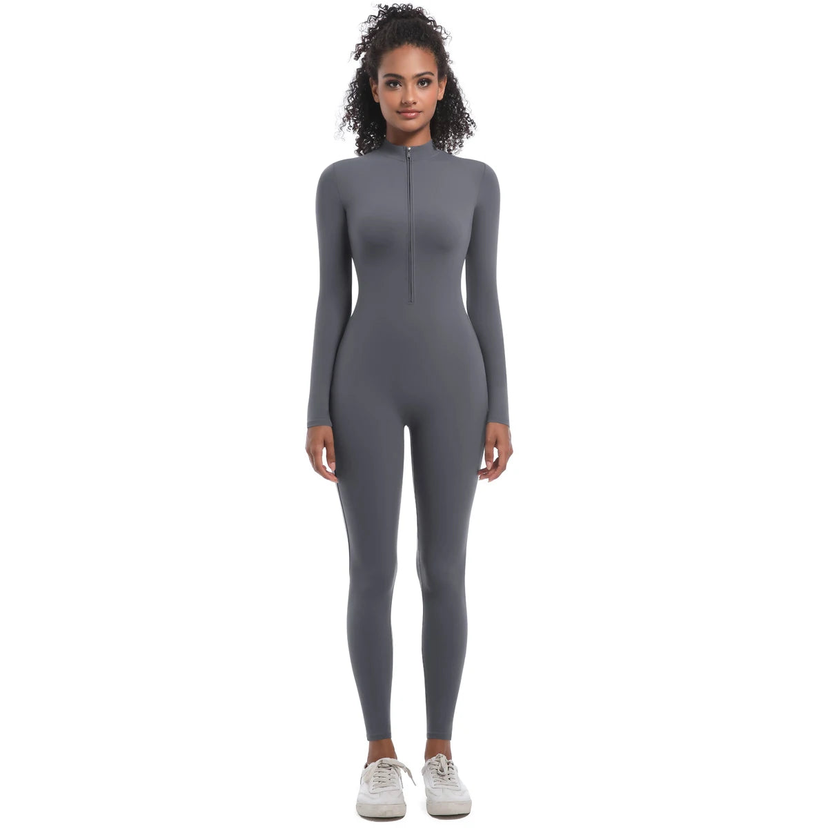 Macacão Fitness Feminino com Zíper Frontal – Modelagem Anatômica e Performance Elegante