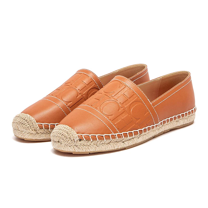 Mocassim CHCH de Couro – Estilo Retrô, Luxo Leve, Bico Redondo e Salto Baixo Confortável