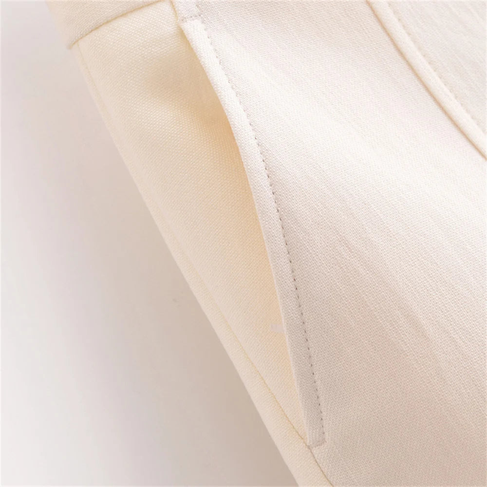 Conjunto Feminino Elegância Clássica – Blazer Transpassado com Botões Duplos e Calça de Cintura Alta