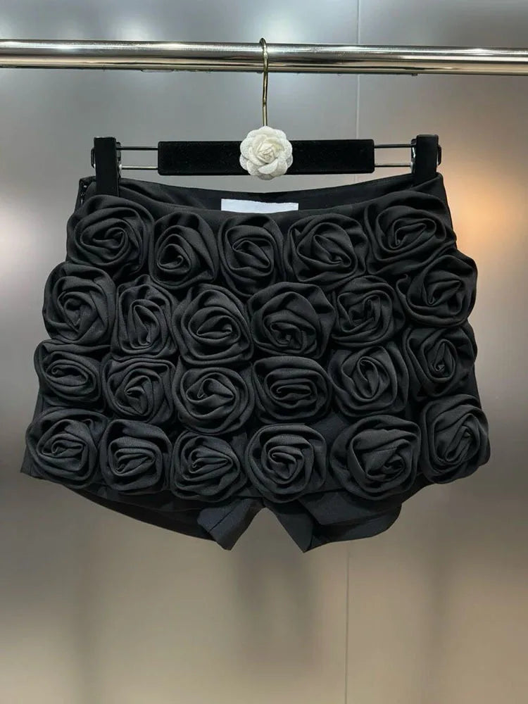 Saia Com Aplicação em rosas bordadas - Alfaiataria