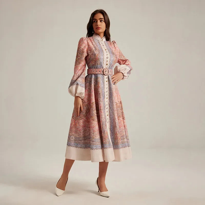 Vestido elegante estampa boho - Novidade