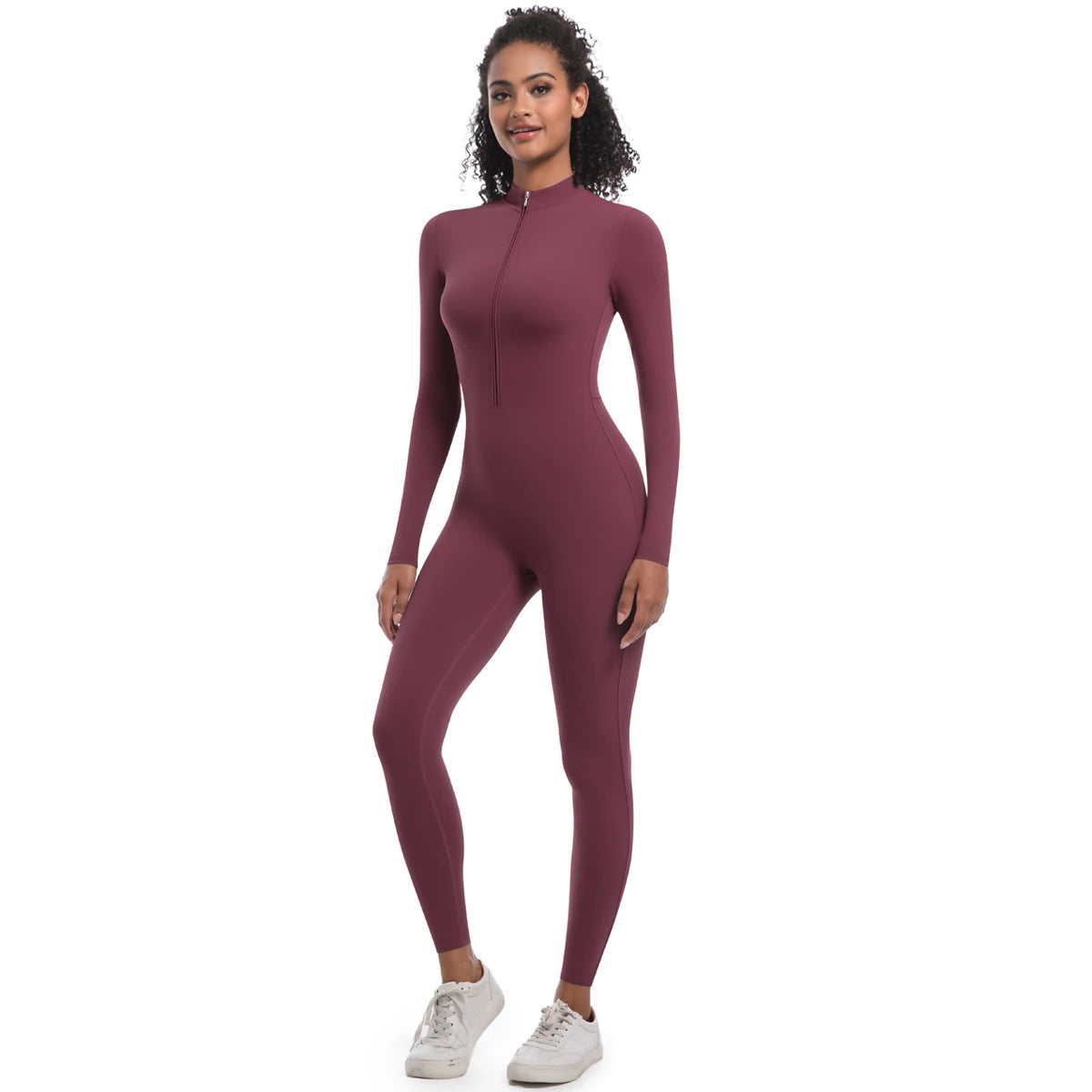 Macacão Fitness Feminino com Zíper Frontal – Modelagem Anatômica e Performance Elegante