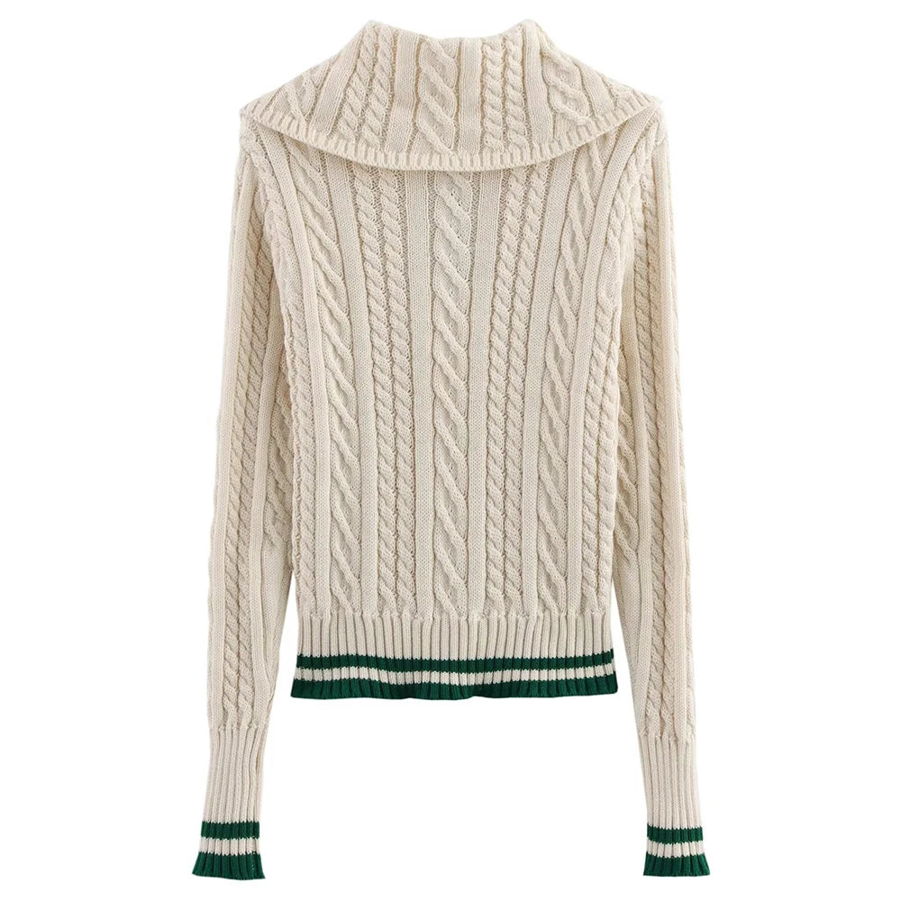 Conjunto Feminino Elegante de Tricô com Gola Lapel e Manga Longa
