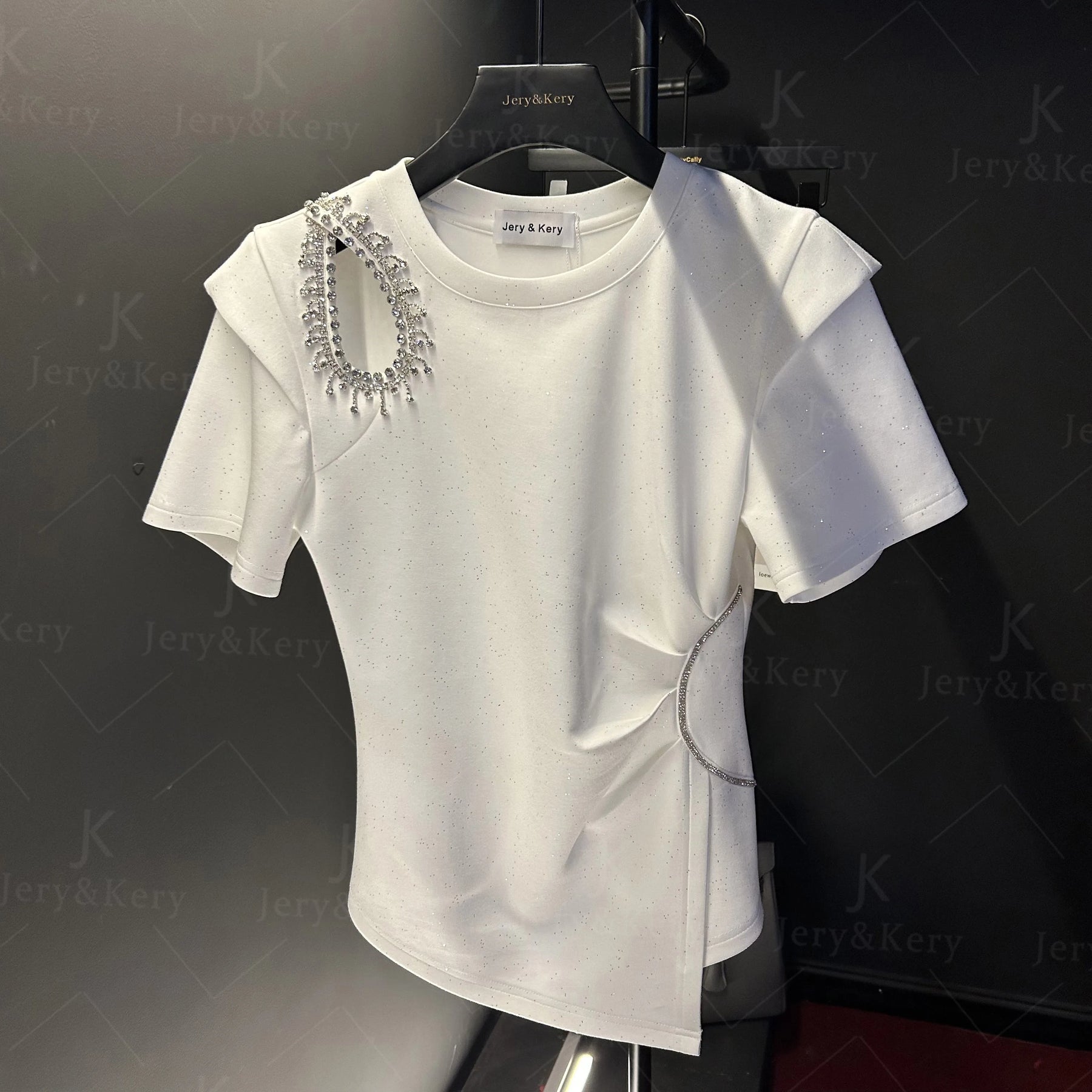 T-shirt Bordada Con detalhes - algodão