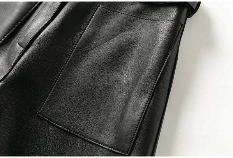 Shorts Couro Legitimo - Com Cinto