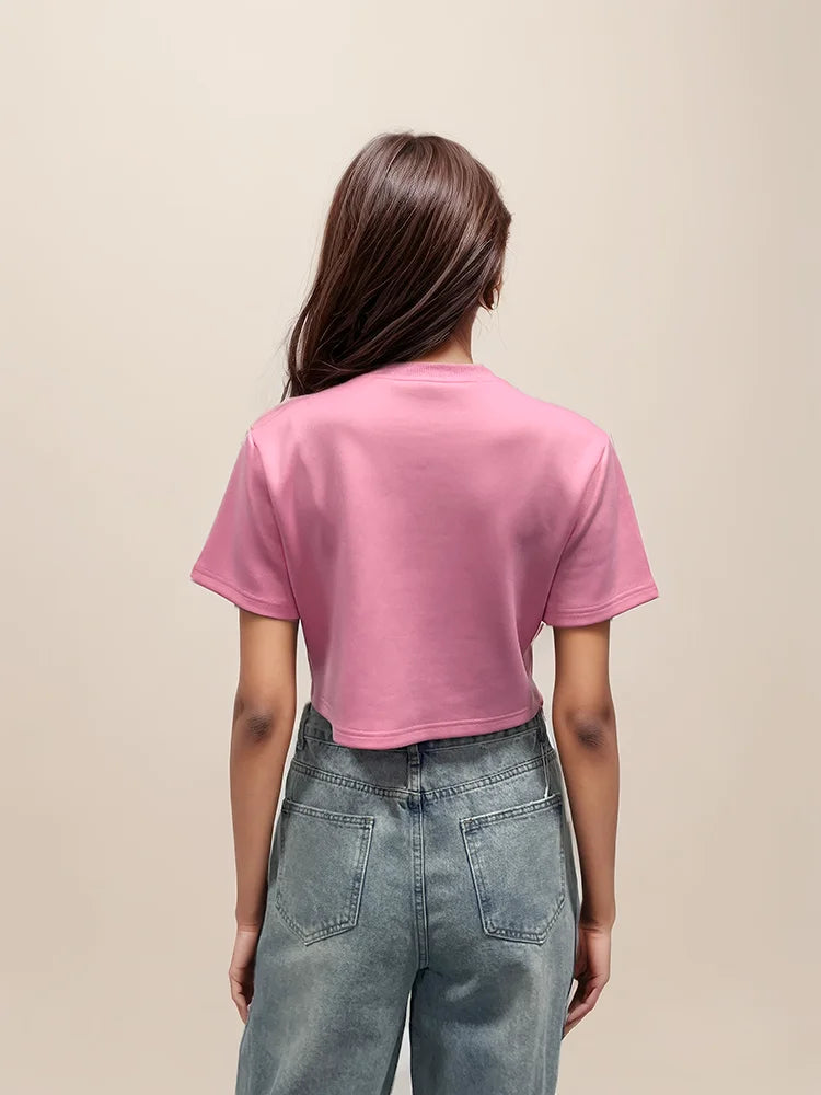 T-shirt Feminina Bordada à Mão com Cristais – Elegância e Exclusividade