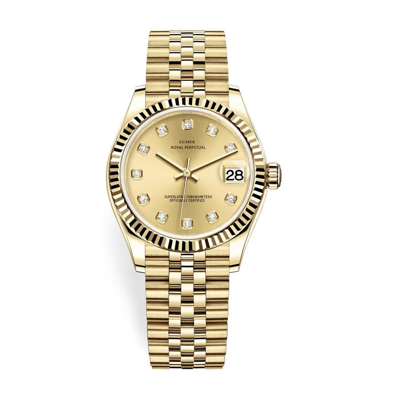 Relógio Feminino – Luxo Fashion, Quartzo, Aço, Com Strass