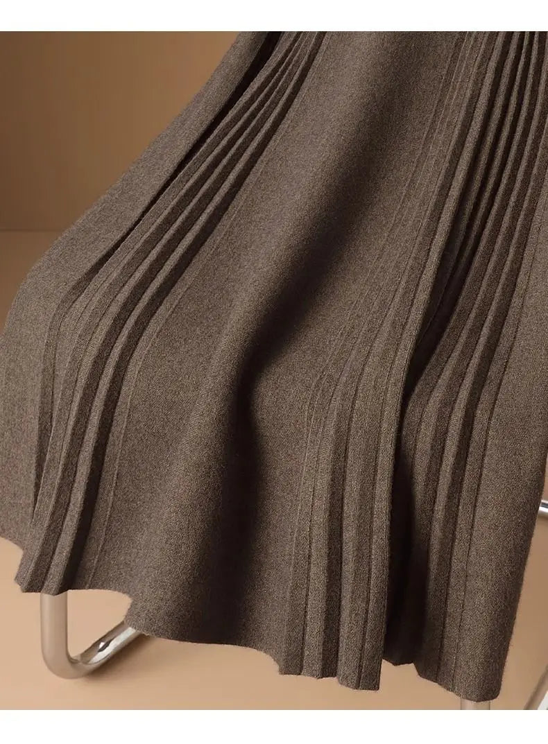 Saia Plissada de Cintura Alta Modal – Sofisticação e Conforto