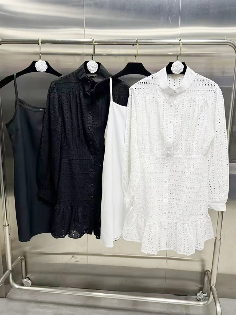 Vestido Curto  e Manga Bufante – Sofisticação Moderna com Toque Romântico