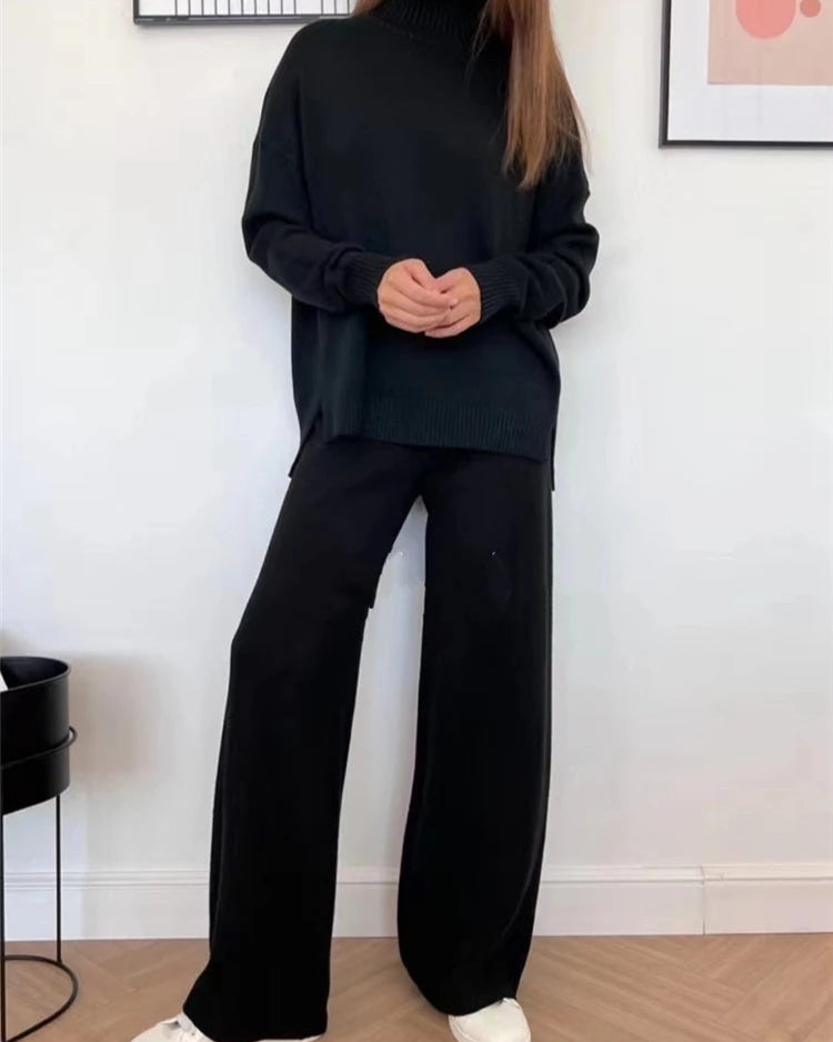 Conjunto Blusa e Calça Tricô  - Inverno