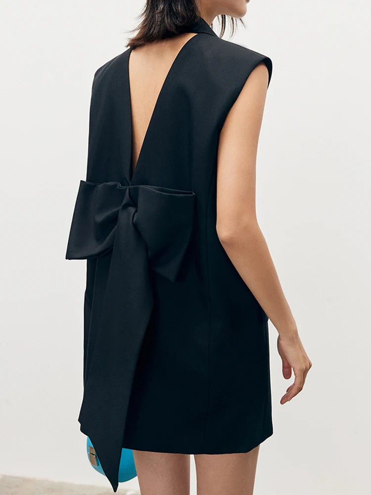 Vestido Com Laço Costas - Estruturado Alfaiataria