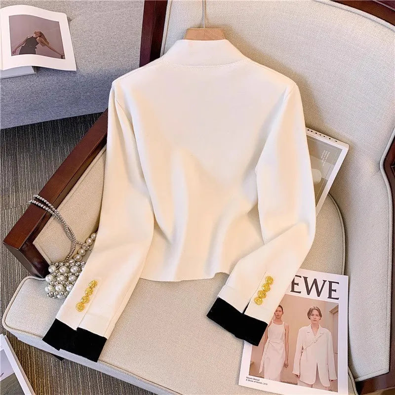 Cardigan Com botões dourado Rosa