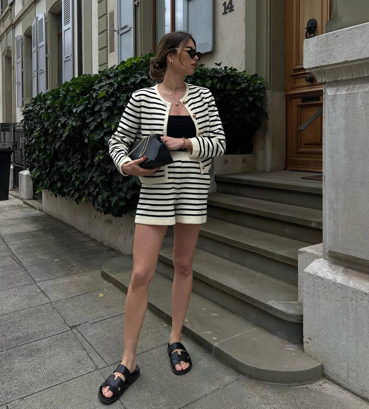 Conjunto Cardigan e shots Tricô - elegante e Sofisticado